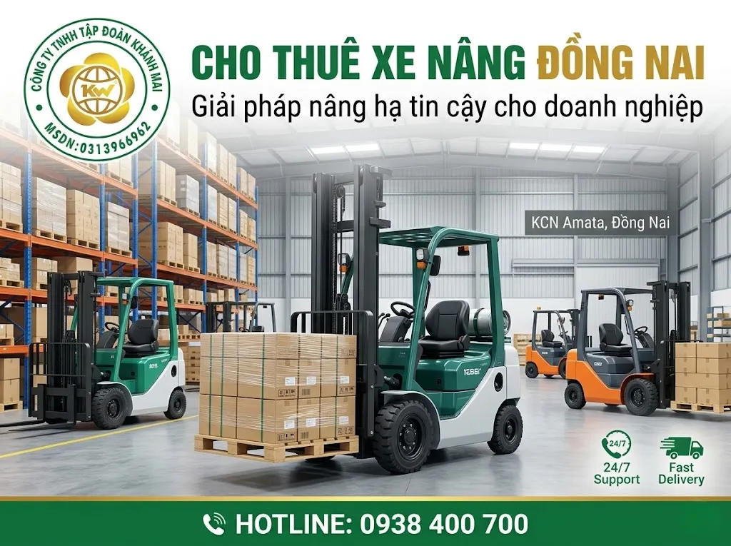 Dịch vụ cho thuê xe nâng Đồng Nai 24/7