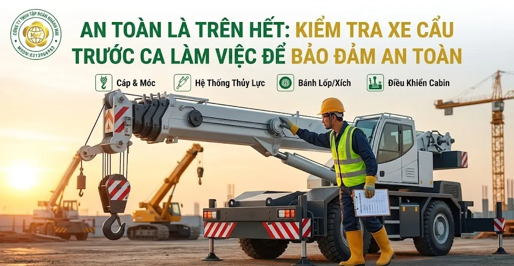 Kiểm tra xe cẩu trước ca làm việc