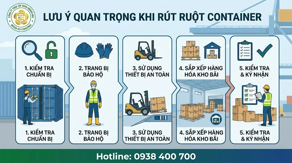 Những lưu ý khi rút ruột container