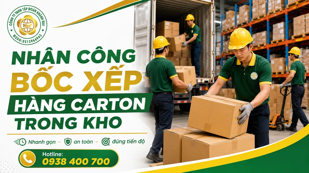 Nhân công bốc xếp hàng carton trong kho theo đơn giá bốc xếp hàng hóa