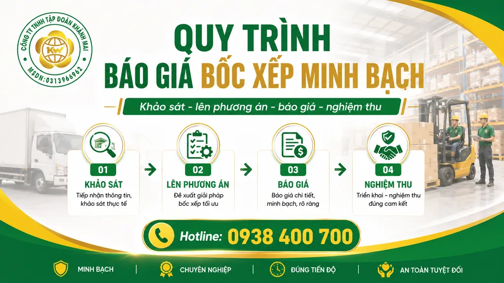 Quy trình báo giá bốc xếp hàng hóa minh bạch từ khảo sát đến nghiệm thu