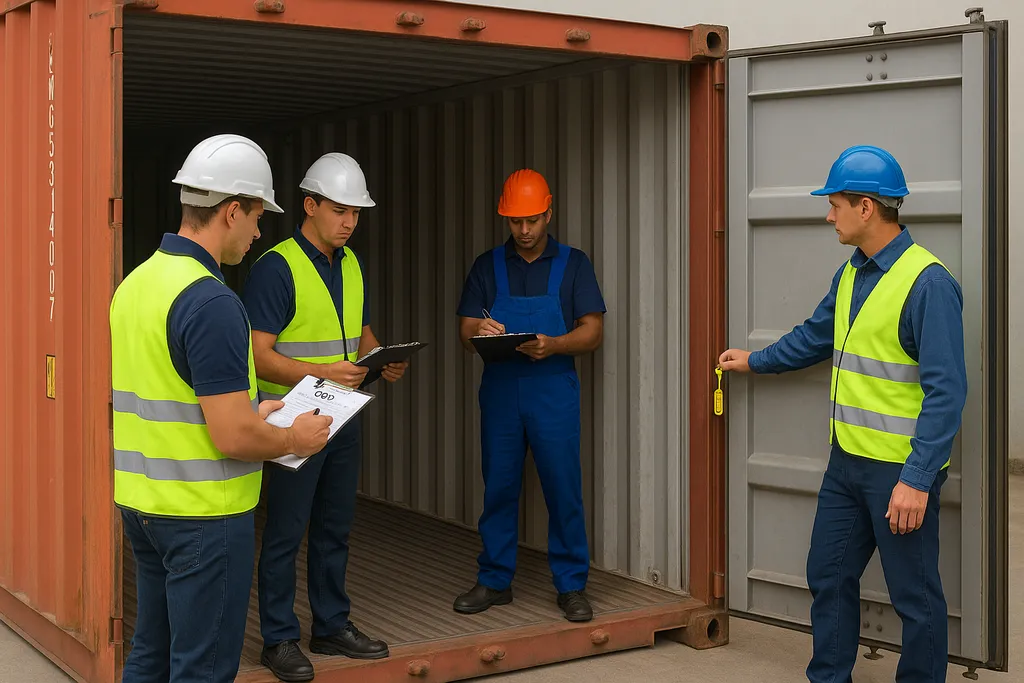 Quy trình SOP (Standard Operating Procedure): 4 nhân viên kiểm tra, giám sát an toàn và quy cách trước khi đóng/rút hàng container.