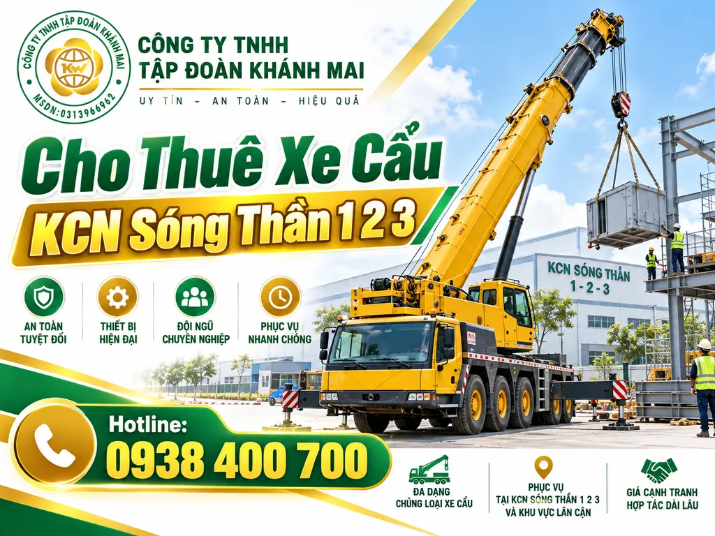 Cho Thuê Xe Cẩu KCN Sóng Thần 1 2 3