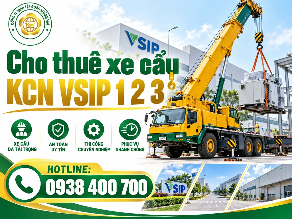 Cho thuê xe cẩu KCN VSIP 1 2 3