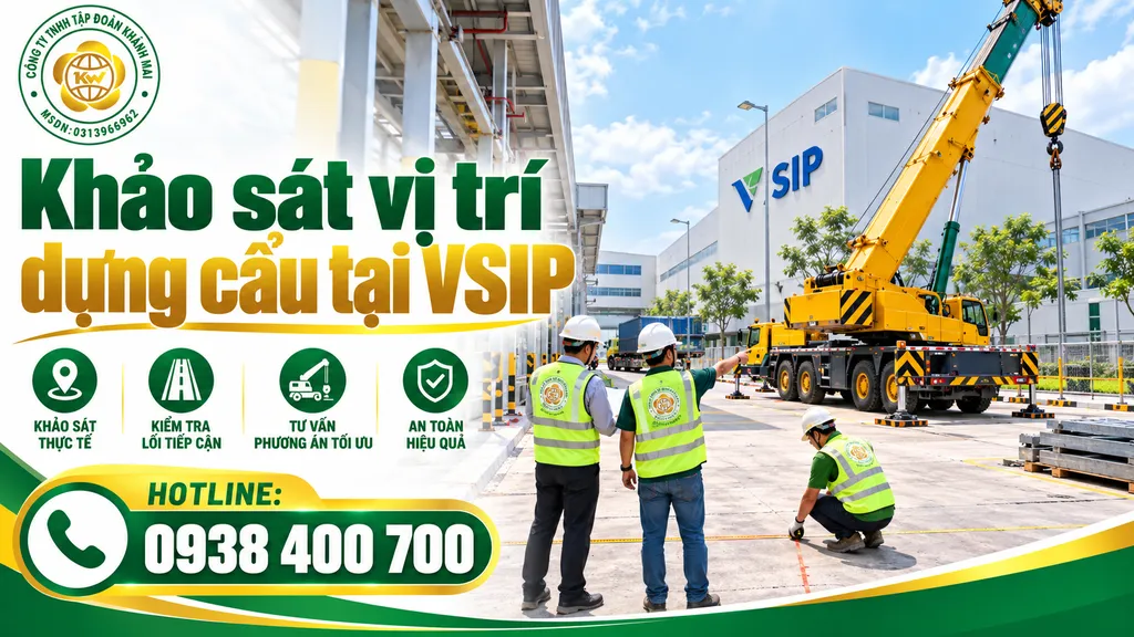 Khảo sát vị trí dựng xe cẩu tại nhà máy KCN VSIP