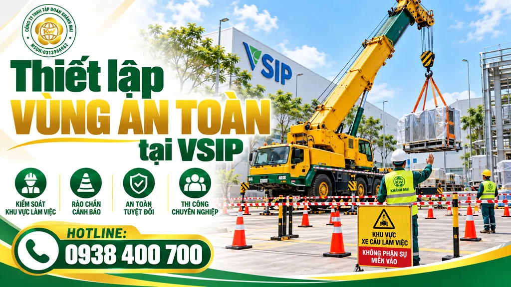 Thiết lập vùng an toàn khi xe cẩu làm việc tại VSIP