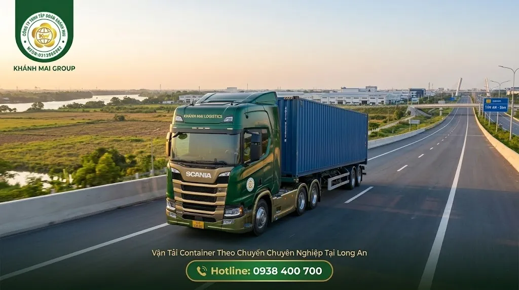 Xe đầu kéo container phục vụ vận chuyển theo chuyến tại Long An