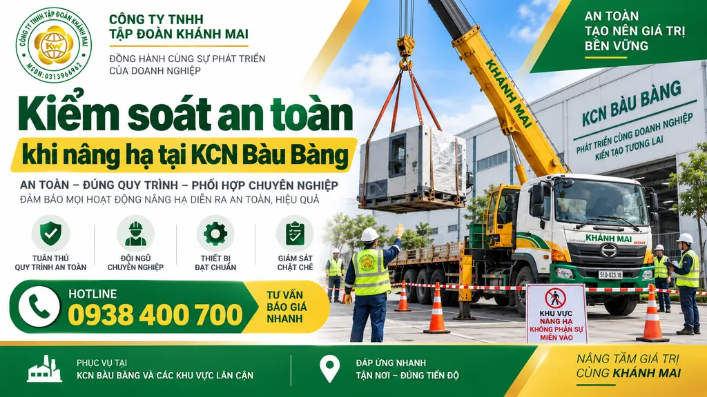 Kiểm soát an toàn khi nâng hạ tại KCN Bàu Bàng