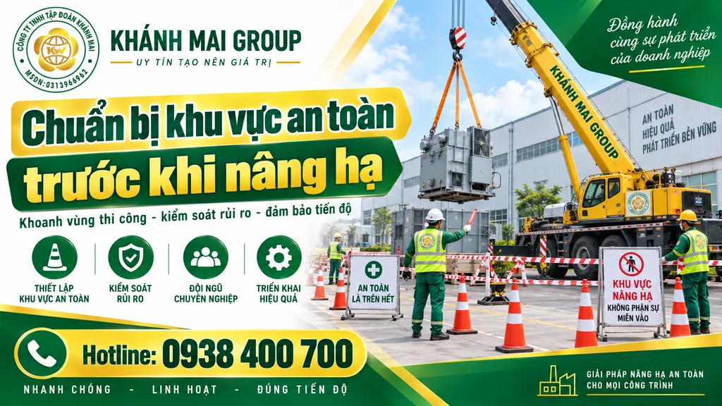Chuẩn bị khu vực an toàn trước khi nâng hạ thiết bị