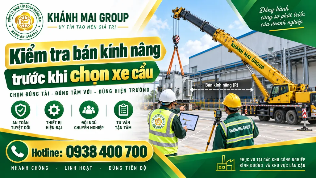 Kiểm tra bán kính nâng trước khi lựa chọn xe cẩu