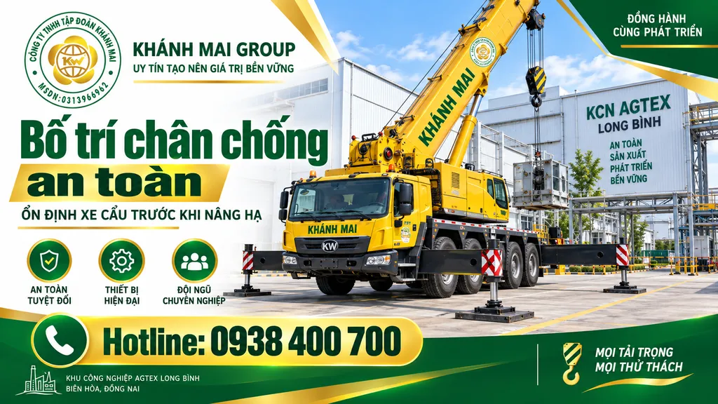 Bố trí chân chống xe cẩu trên mặt bằng nhà máy