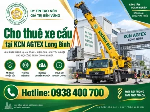 Cho thuê xe cẩu tại KCN AGTEX Long Bình