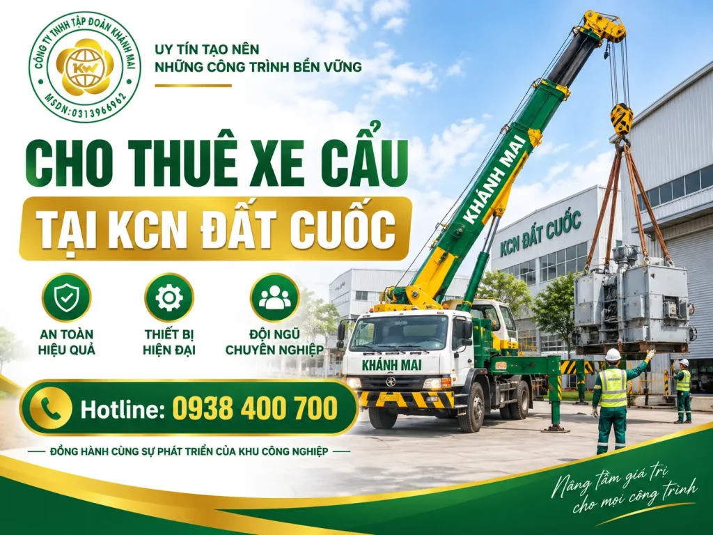 Cho thuê xe cẩu tại KCN Đất Cuốc