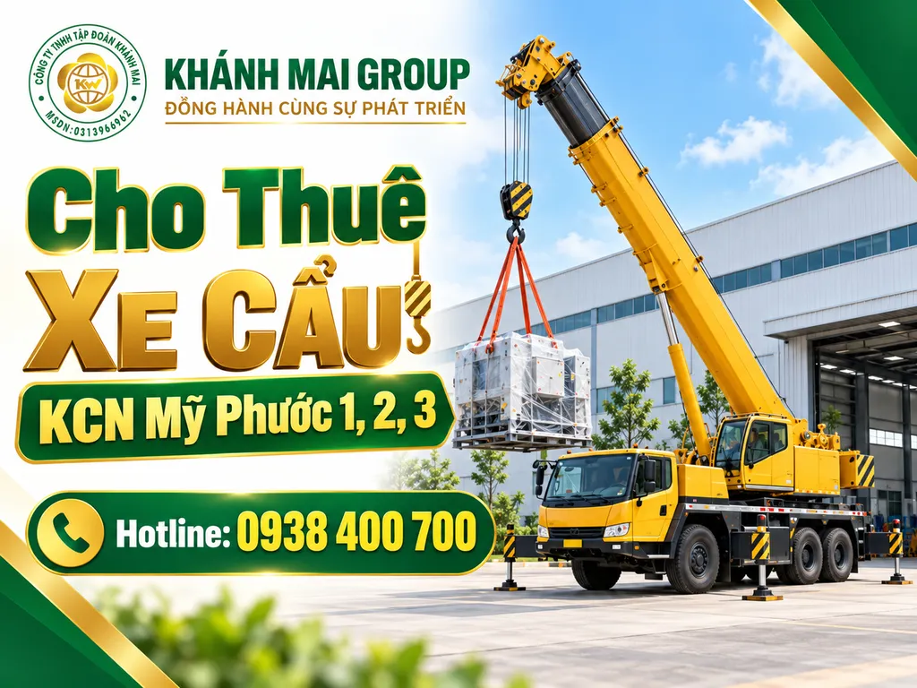 Cho thuê xe cẩu tại KCN Mỹ Phước 1, 2, 3