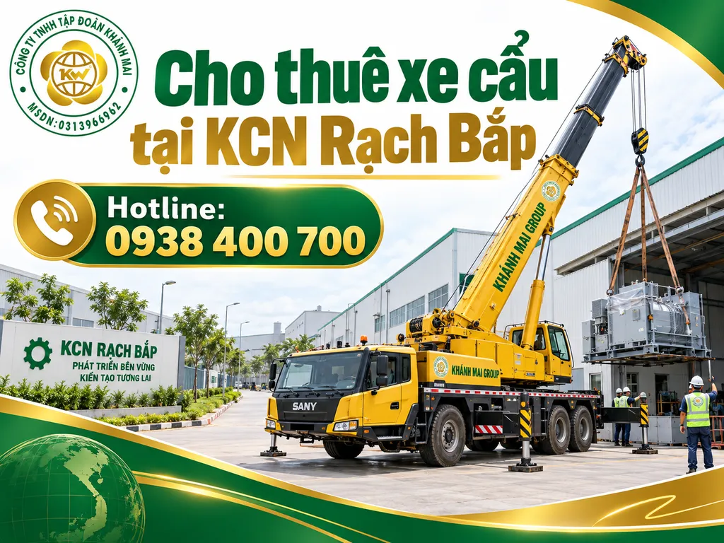 Cho thuê xe cẩu tại KCN Rạch Bắp