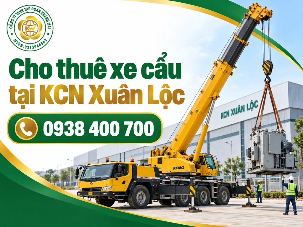 Cho thuê xe cẩu tại KCN Xuân Lộc