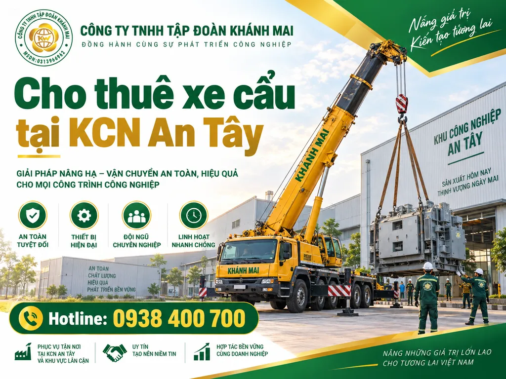 Cho thuê xe cẩu tại KCN An Tây