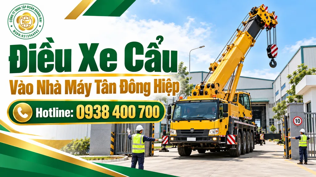 điều xe cẩu vào nhà máy KCN Tân Đông Hiệp