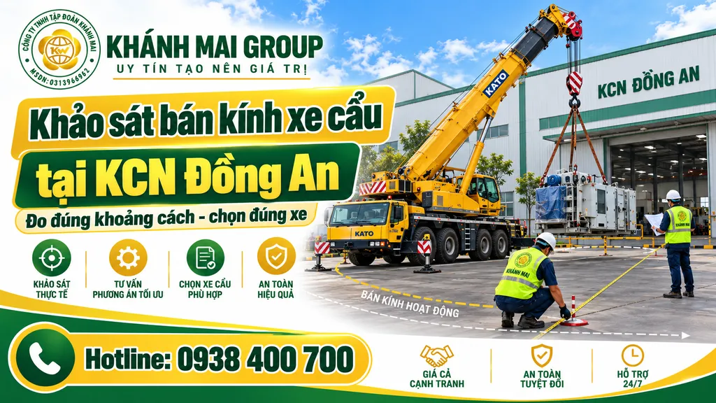 Khảo sát bán kính xe cẩu tại KCN Đồng An