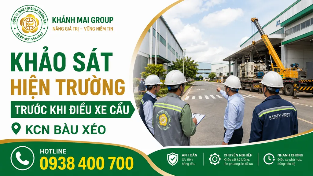 Khảo sát hiện trường trước khi điều xe cẩu
