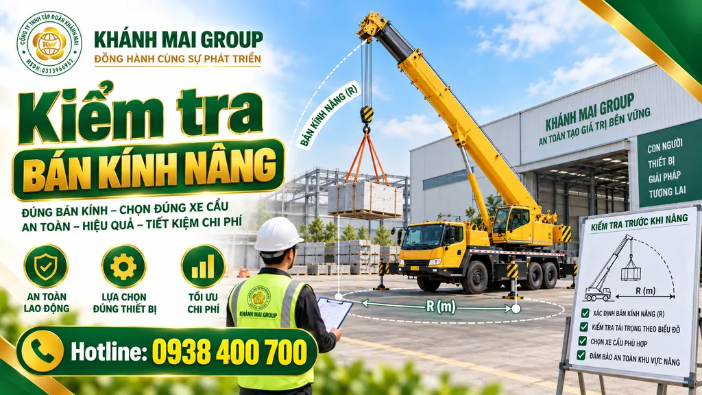 Kiểm tra bán kính nâng để chọn xe cẩu tại KCN Mỹ Phước