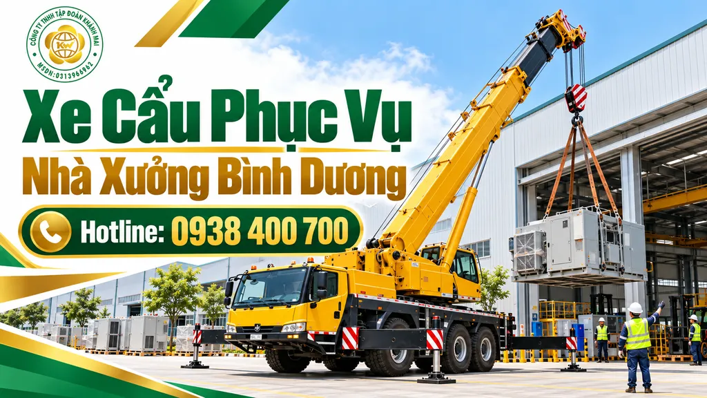 xe cẩu phục vụ nhà xưởng Bình Dương
