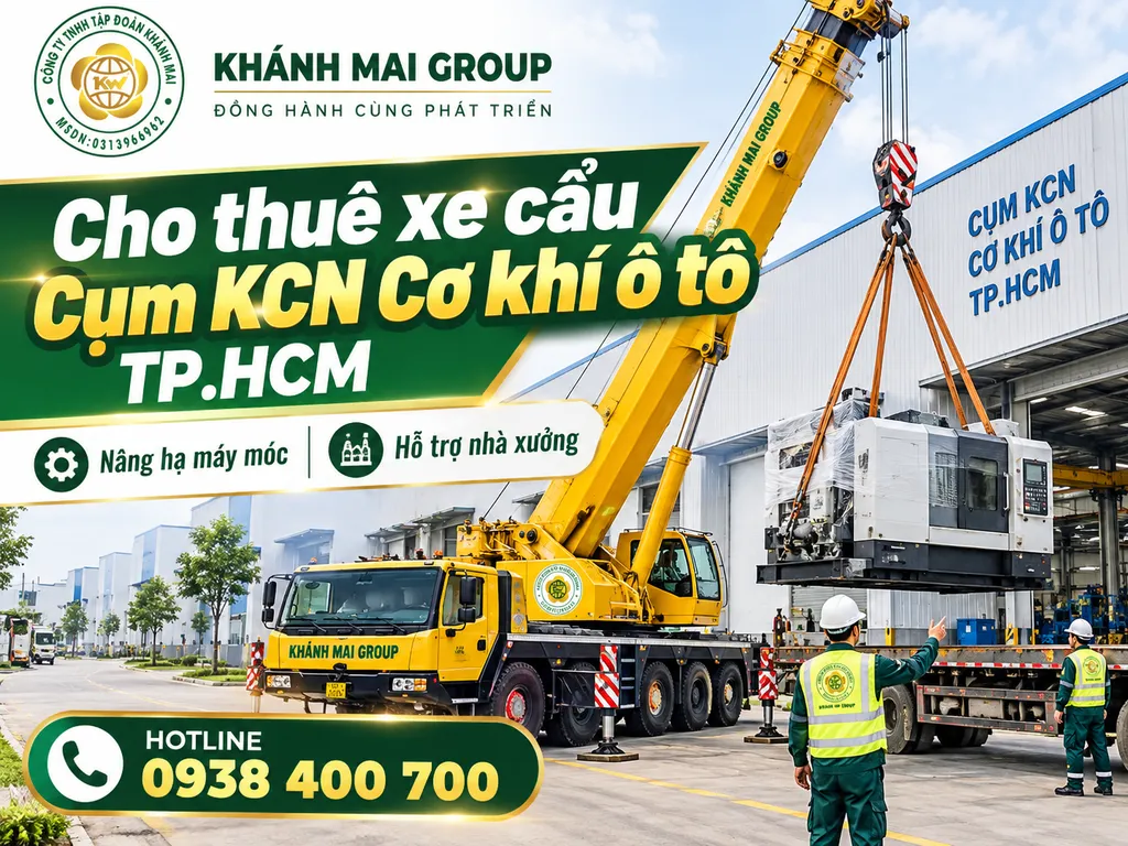Cho thuê xe cẩu Cụm KCN Cơ khí ô tô TP.HCM