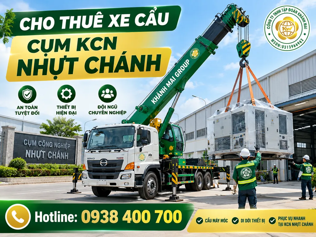Cho thuê xe cẩu Cụm KCN Nhựt Chánh
