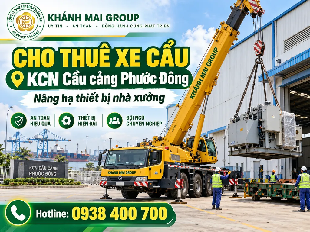 Cho Thuê Xe Cẩu KCN Cầu Cảng Phước Đông