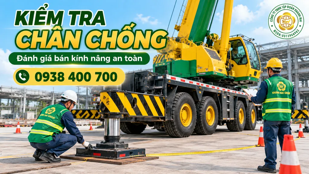 Kiểm tra chân chống và bán kính nâng trước khi thi công xe cẩu