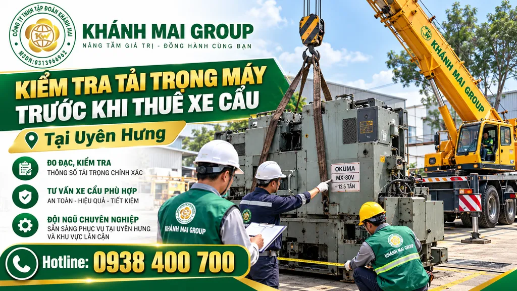 Kiểm tra tải trọng máy trước khi thuê xe cẩu tại Uyên Hưng