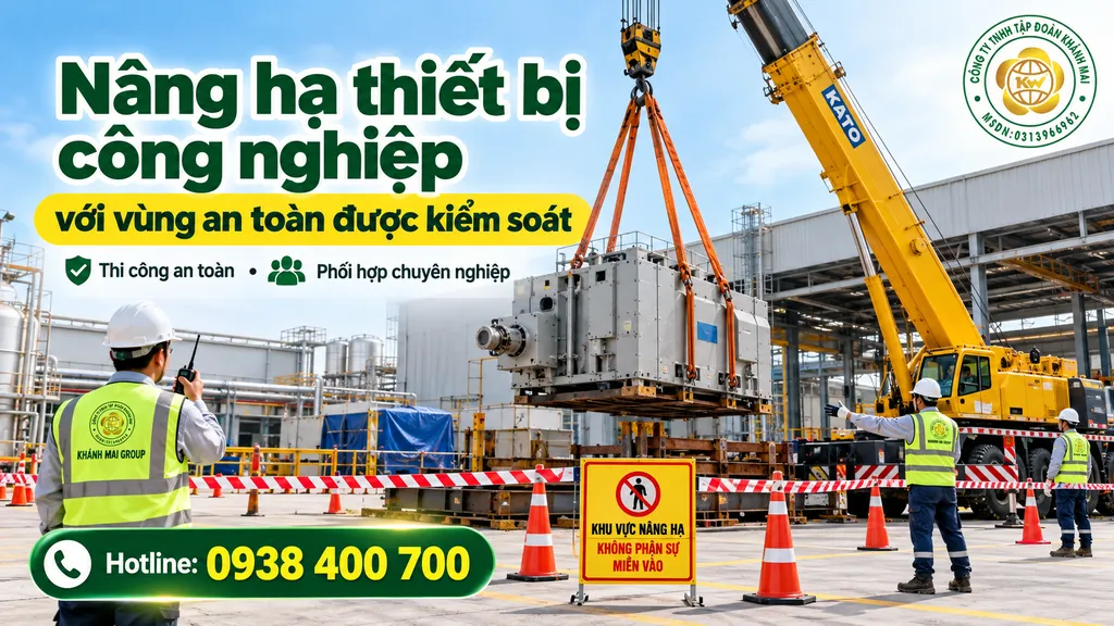 Nâng hạ thiết bị công nghiệp với vùng an toàn được kiểm soát