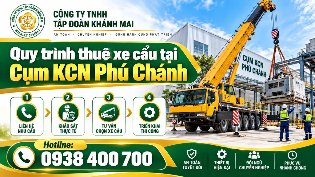 Quy trình thuê xe cẩu tại Cụm KCN Phú Chánh